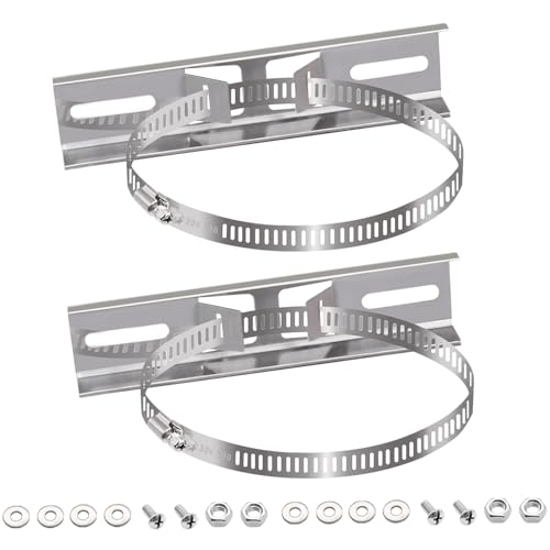 smseace Pole Mounting Kits,304 Stainless Steel(7.9 x 1.9inch) 200x50mm Brackets with Adjustable 50-200mm Clamp,Used for Circuit Breaker Box,Outdoor Waterproof Junction Box and Electrical Boxes - size: 7.9 x 1.9inch