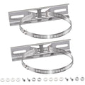 smseace Pole Mounting Kits,304 Stainless Steel(9.8"x1.9") 250x50mm Brackets with Adjustable 50-200mm Clamp,Used for Circuit Breaker Box,Outdoor Waterproof Junction Box and Electrical Boxes - size: 9.8 x 1.9inch