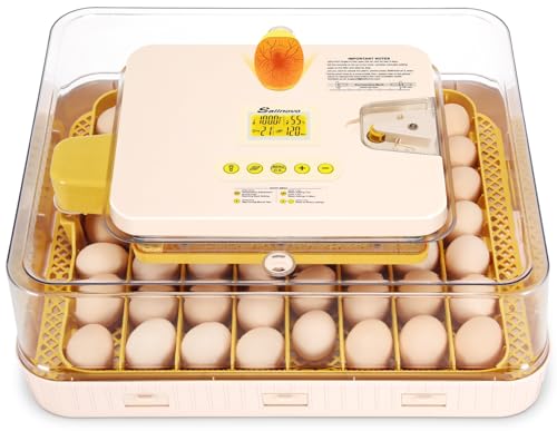 Incubator for Hatching 56 Eggs,Temperature Control & Auto Humidification | Stable Temperature & Humidity, Auto Egg Turning, Built-in Candler, View Window, Alert System for Lab School Farm