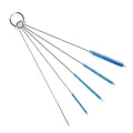 10" Extra Long Tube Brush Set - Small 5 Pack - Blue | Flexible nylon straw brushes for bottles, cleaning straws, pipe cleaners, glass, keyboard, detailing and deep cleaning - color: Blue, size: Small 5 Pack (2mm 3mm 4mm 5mm 6mm)