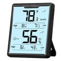 DOQAUS Hygrometer Indoor Thermometer, Humidity Temperature Meter, Black | 3.4in Large LCD Display, Backlight Temp Humidity Monitor with Max Min Records for Home, Bedroom, Baby Room, Greenhouse