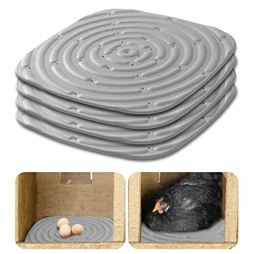 Chicken Nesting Box Pads, Washable Nesting Pads for Chicken Coop Bedding Nest Box Liners Reusable Nesting Pads for Laying Eggs Chicken Coop Accessories Grey 12''x12'' 6 Pictures Skimzy