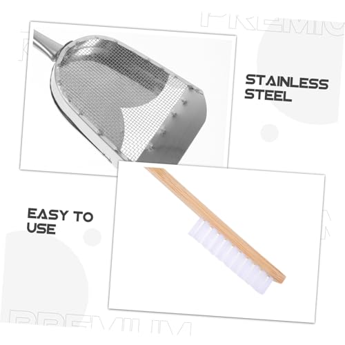 VANZACK 2pcs Bird Cage Cleaning Brush and Shovel Set Bird Poop Cleaner Tools for Small Animal Cages Easy to Use PET Cleaning Supplies