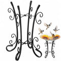 Outdoor Metal Bird Bath Stand, Sturdy Birdbath Bowl Stand, 16.6 Inch, Fade and Weather Resistant, Outdoor Decoration for Glass BirdBaths, Garden Yards Lawn (Ornate) - style: Ornate
