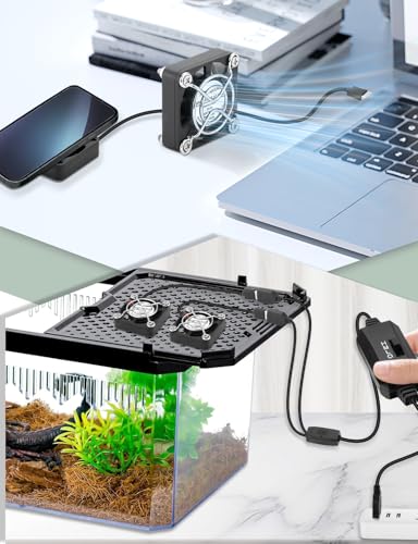 40mm USB Fan 2pcs, 5V Mini Cooling Brushless Fan with Speed Control | 4010 Small Box Fan for PC Computer PlayStation Xbox Router Terrarium Aquarium Welding Helmet Raspberry Pi - style: 40mm x2