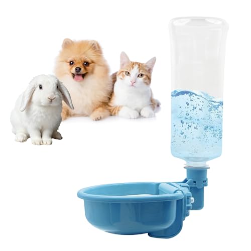 VANNON Anti-Splash Pet Water Bowl for Crates, 23oz Gravity Dispenser, Blue | anti-splash gravity water bowl with a floating disk for cleaner drinking and fewer refills throughout the day. - color: B-Blue, size: 23oz