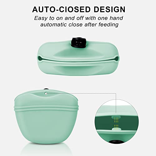 Left&Right Dog Clicker Training Kit,Silicone Dog Training Treat Pouch and Dog Clickers,Dog Treat Bag with Clicker Training for Dogs,Pet Treat Bag with Magnetic Buckle Closing and Waist Clip,Egg Green - color: Egg Green