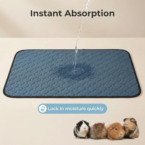 2 Pack Guinea Pig Cage Liners - Washable Guinea Pig Pee Pads, Waterproof Reusable & Anti Slip Guinea Pig Bedding Fast and Super Absorbent Pee Pad for Small Animals Rabbit Hamster Rat - size: 17" 24"（2 pack Polyester）