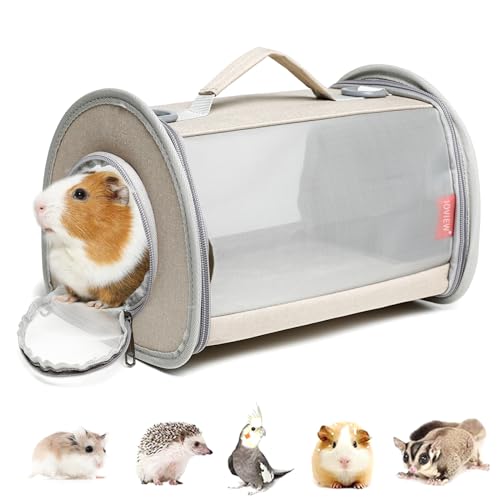Guinea Pig Carrier Travel Small Animal Carrier Bag Lizard Bird Rabbit Carrier Cage Squirrel Breathable Bag Portable Travel Hamster Small Pet Hangbag (Small, Khaki) - color: khaki, size: Small