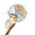 Bird Creative Foraging System Wheel Seed Food Ball Rotate Training Toy for Small and Medium Parrots Parakeet Cockatiel Conure (Clear Blue) - color: Clear blue