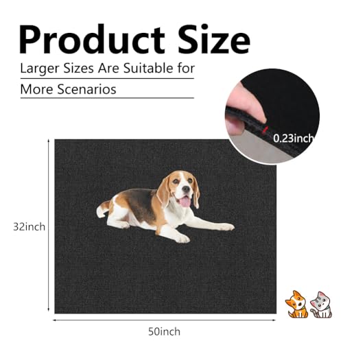 Under Dog Crate Mat Floor Protector, Non-Slip Rubber Kennel Mat, Washable | 50" X 32" X 0.23'', Absorbs Urine Dog Playpen Mat, Protect Floors - size: 50" X 32"