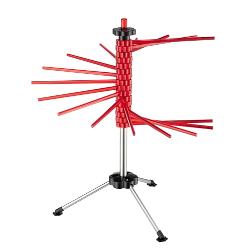 Fantes Collapsible Pasta Drying Rack, Clear, Holds up to 4.5-Pounds, The Italian Market Original since 1906 - color: Red