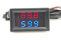 2CH NTC Waterproof Probes DC 5V-80V -58℉ to 257℉ Blue + Red LED Digital high Temperature Precision Thermometer Industrial Thermometer Fahrenheit Dual Display for Aquarium Vehicle Fish Tank