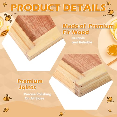 Colingmill 2 Pack Bee Hive Inner Cover and Bee Entrance Feeders for 10 Frame Hive Box Cover with Feeding Hole Insulation Ventilation Inner Cover Perforated for Beekeeping Supplies