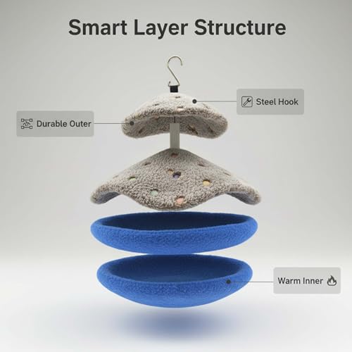 Bird Nest Parrot Bed Hut Hammock for Parakeet Cockatiel Love Bird | Suit for Conure Cockatoo Budgie and Small Animal Like Hamster Sugar Glider;Parrot Hanging Bed Hideout Bird House