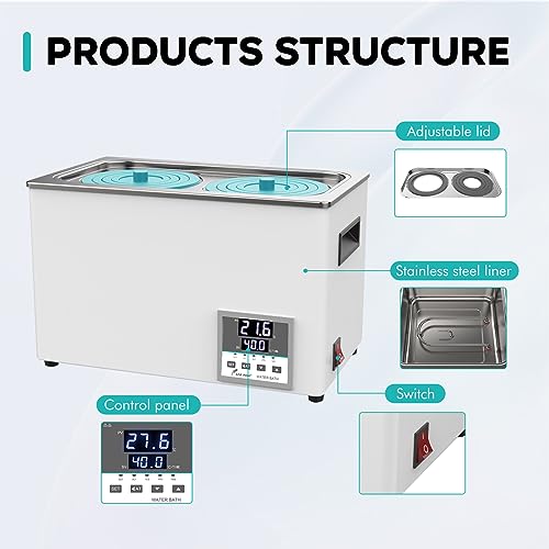LAB FISH BHS-2 Lab Water Bath, 6L Digital Thermostatic Heater - style: BHS-2(6L)
