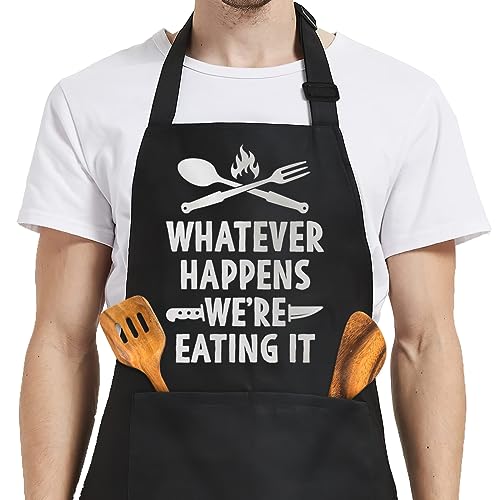 SANDJEST Funny Mens Aprons with Pockets for BBQ Grilling Cooking Grandpa Husband Apron for Birthday Christmas Father's Day - color: Funny 7