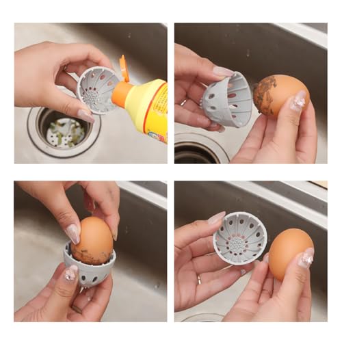 2 Pack Egg Washer Egg Brush Rotating Scrabber Chicken Coop Remover Cleaning Tool Silicone Egg Cleaner for Farm Fresh Eggs Backyard Chickens Duck Egg Washing Eggs Potatoes