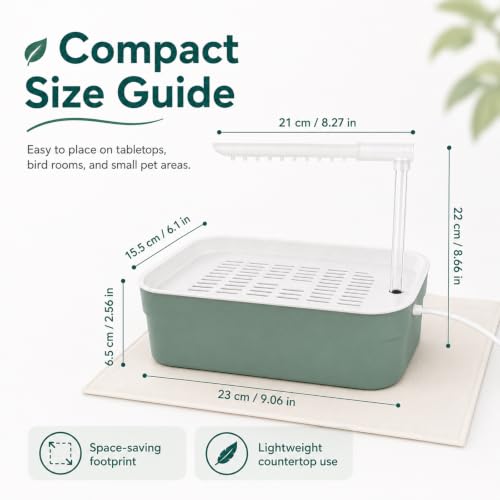 Parrot Bathtub Bird Automatic Bath Shower,Small Bird Shower Fountain Indoor Bathtub with Running Water, Contains USB and Pump,for Small Pet Birds, Cockatiel, Conure, Budgie, Lovebird(Small) - color: Small