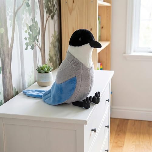 Grey Magpie Plush Toy - Realistic 12inch Grey Magpie Bird Stuffed Animal, Cute Little Bird Raven Plush as Gift for Your Friends - style: Grey Magpie