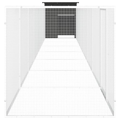 Chicken Cage Anthracite 315"x35.8"x39.4" Galvanized Steel Large Outdoor Poultry Habitat, Weather-Resistant Hen House Run for Garden, Urban Yard or Farmstead - color: Anthracite-C
