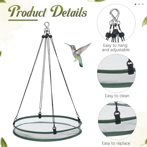 FoldTier 2 Pack 16 in Bird Feeders Seed Catcher for Outdoor Feeders, Hanging Tray