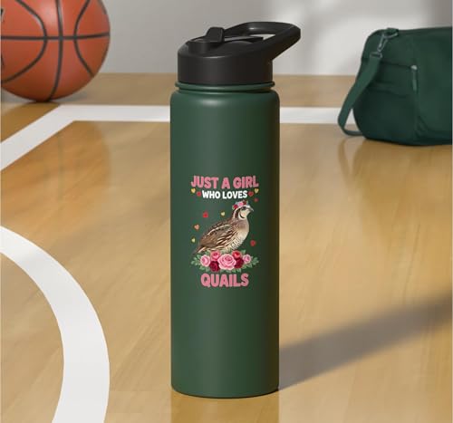 Bird, For The Girl Who Adores Quails Stainless Steel Insulated Water Bottle - color: Dark Green