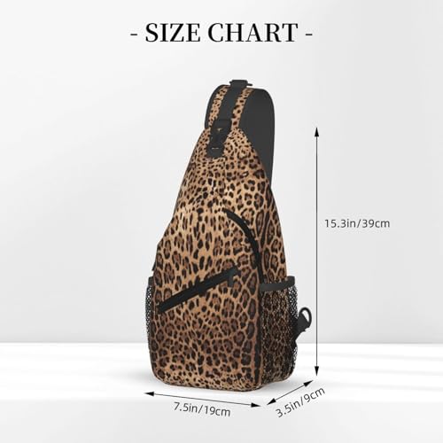 Leopard Print Skin Sling Backpack Crossbody Shoulder Bag Chest Bag Travel Chest Pack Casual Daypack For Women Men Hiking Sports Working - color: Black11