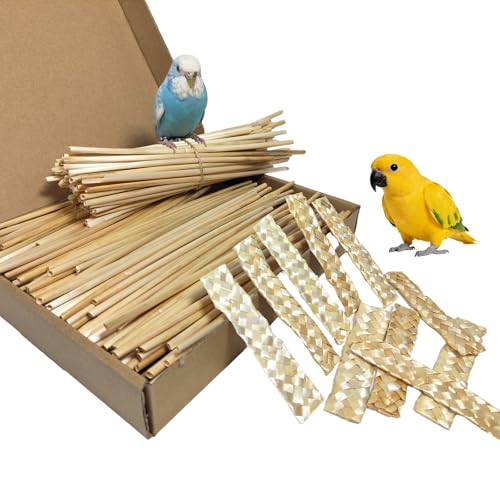 Hamiledyi Natural Bird Toys Foraging Parrot Shredding Toys Wheat Straw Chewing Toy for Cockatiel Lovebird Parakeet Budgie Small-Medium Birds (200 Pieces) - size: 200 pieces
