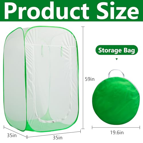 59" x 35" x 35" Pop Up Garden Mesh Plant Cover, Plant Protectors Mesh Plant Enclosure, Garden Net Cage Pest Protection Guard Tent with Storage Bag for Protect Plant Vegetable Fruit from Birds Insects - color: 59 X 35 X 35 Inch