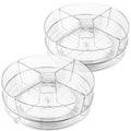 2 Pack Lazy Susan Organizer, 9 inch Rotating Storage Organizer with Bins | Degree Rotating Clear Turntable with 4 Removable Bins, Lazy Susan Turntable Organizer for Fridge, Kitchen, Vanity, Cabinet - size: 2 Pack - 4 Bins 9in
