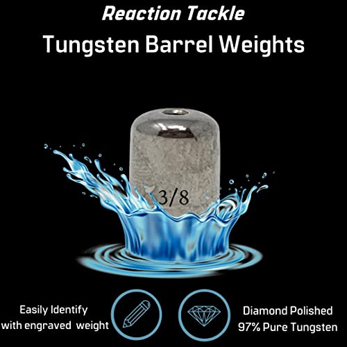 Reaction Tackle Tungsten Barrel Weights for Bass Fishing - Egg Shaped Carolina Rig Sinkers - Size Stamped Freshwater and Saltwater - color: Silver, size: 1/2 Oz (4-Pack)