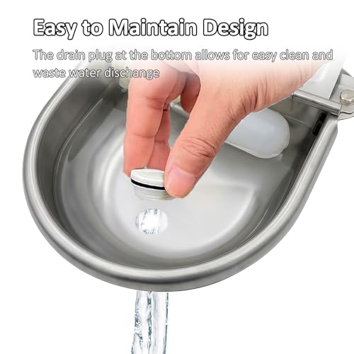 Automatic Water Dispenser for Dogs and Cats - Stainless Steel Dog Water Bowl Dispenser Outdoor Large Pets Waterer Feeder for Poultry and Livestock