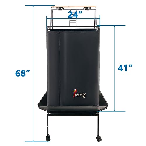 Easily Good Night Bird Cage Cover for Large Bird Cage with Play Top with Storage Pocket,68" - size: 68”