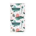 senya Colorful Whales Hand Towel Ultra Soft Luxury Towels for Bathroom 30"x15" - color: Multi 1
