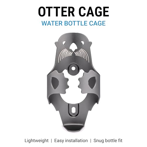 Portland Design Works Water Bottle Cage - Lightweight Water Bottle Holder for Bikes, Otter Cage, Gray - style: Otter Cage - Steel Gray
