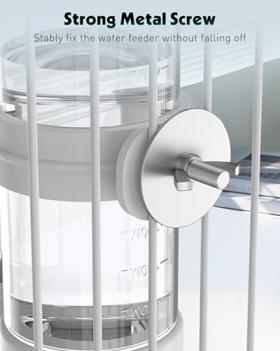Pawfly 2 Pcs Bird Water Dispenser, Automatic Bird Water Feeder, Plastic Bird Cage Water Dispenser, White&Blue Parrot Waterer for Parakeet Cockatiel Budgie Lovebirds (Not Fit for Food Feeding) - color: White&Blue, size: 2 PC