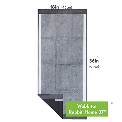Paw Inspired Disposable Cage Liners, 36x18 Inch (Wabbitat 37), 16 ct | Bamboo Charcoal Odor Controlling, Super Absorbent Pads For Guinea Pigs, Ferrets, Rabbits, Hamsters, Small Animals - size: 36x18" (Wabbitat 37") - 16 ct