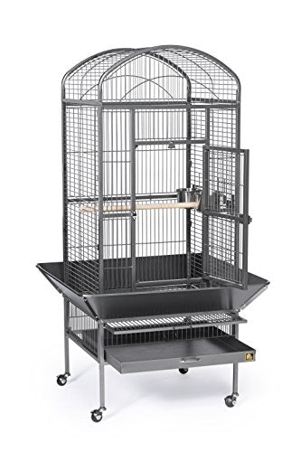 Prevue Pet Products Dometop Bird Cage - Large, Black Hammertone | for Parrots, Conures, Caiques, Small Cockatoos, Big Bird Cage with Wheels, Indoor or Outdoor
