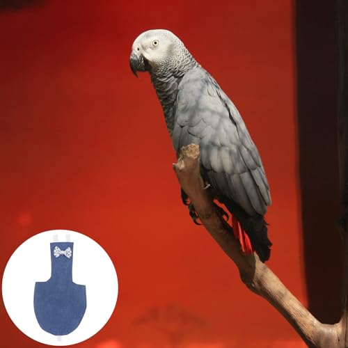 Parrot Flight Suit Diaper Adjustable Fabric Bird Apparel Small Denim Soft Breathable Pet Bird Suit for Flying and Travel