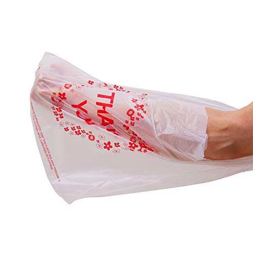 LazyMe Thank You Plastic Bags with Handles, T Shirt Bags 12x20 Inch, 200 Ct | Plastic Grocery Bags for Small Business, Retail Stores and Merchandise, Bolsas De Plastico Para Negocio - color: 200pcs
