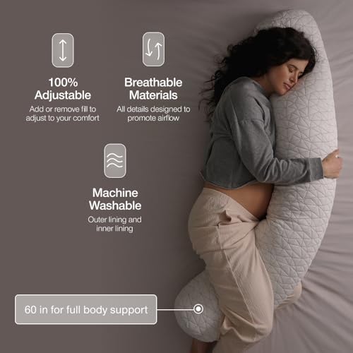 Coop Home Goods Original Adjustable Maternity Pillow, with Memory Foam and Washable Cover, Body Pillow for Pregnancy, Side Sleeper and Full Body Support During Pregnancy - size: Maternity Pillow
