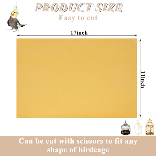 50 PCS Gravel Liner Paper for Bird Cage 11 x 17 Inch Bird Cage Paper Liners Gravel Liner Paper Birdcage Paper Cage Liner for Birdcage Parrots Cockatiels - size: 11 x 17 inch
