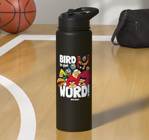 Angry Birds Group Bird is the Word Stainless Steel Insulated Water Bottle - color: Black