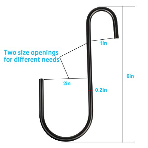 Vindar 3 Pack 6 Inches Bird Feeder Hook Heavy Duty Big S Hooks Hangers for Kitchen, Office, Wind Chimes, Lanterns, Gardening Tools, Hummingbirds Feeders, Bird House, Lanterns - color: 3 Pack 6 Inches