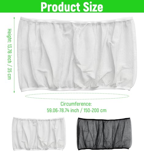 2 Pcs Bird Cage Seed Catcher, Bird Cage Net Cover Seed Catcher Guard Nylon Net Cover, Adjustable 137.8-196.9 Inches Circumference (Black & White, XL)