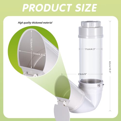 6Lbs PVC Poultry Gravity Feeder Large Hanging Automatic Chicken Feeder Port | Chicken Feeder No Waste with Lid and Visual Tube Poultry Hanging Chicken Coop Feeder Port for Quails,Ducks,Turkeys,Geese