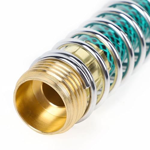 Triumpeek 2 Packs Garden Hose Extension Adapters | 5.7"L Hose Protectors with Coil Spring, Brass Hose/Pipe Connectors with 3/4" Threaded Hose Fittings - style: 2 Hose Extension Adapters