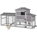 GUTINNEEN Chicken Coop on Wheels 80in Wooden Chicken House with Run Mobile Hen House Poultry Cage with Nesting Box Outdoor
