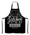 Be Quote about Cooking Kitchen Apron for Men Women, My Kitchen my Rules Adjustable Bib Apron Kitchen Cooking Baking Gardening Apron for Women Men - color: Multi Lf264